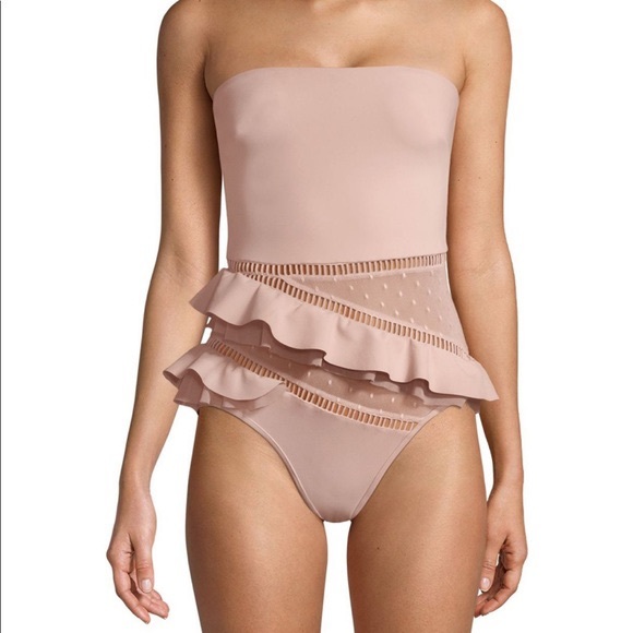 Zimmermann bayou ruffled one piece pink blush swim 0 New - Picture 8 of 9